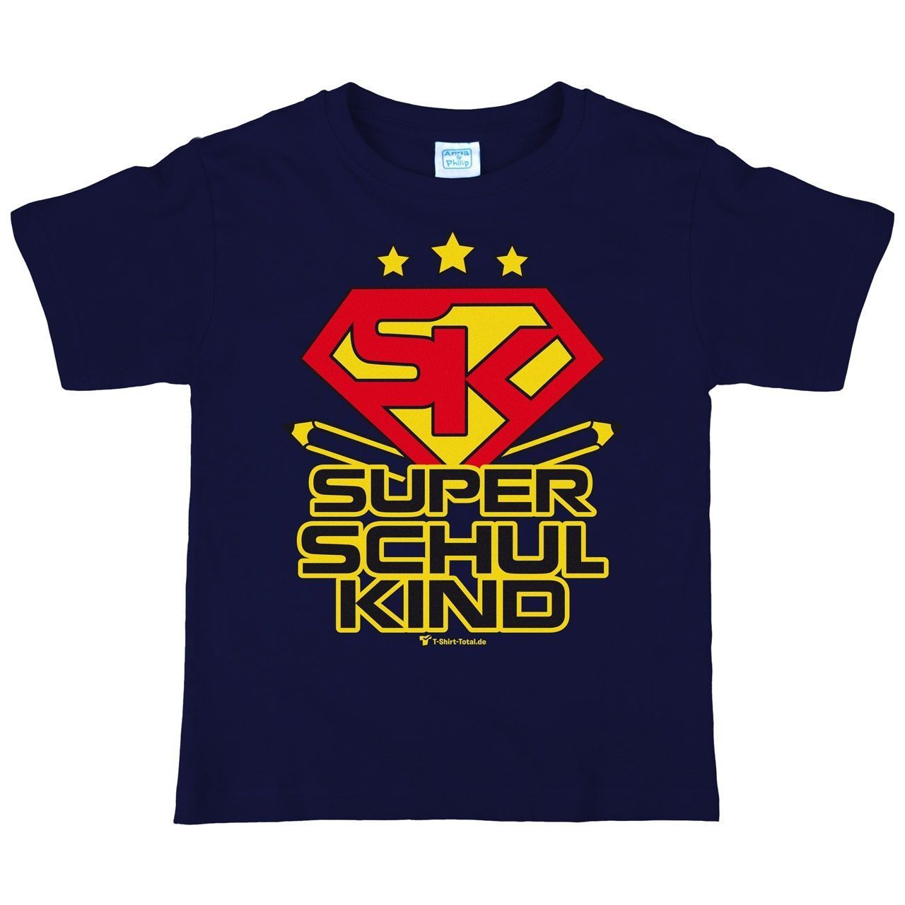 Super Schulkind Kinder T-Shirt navy 122 / 128