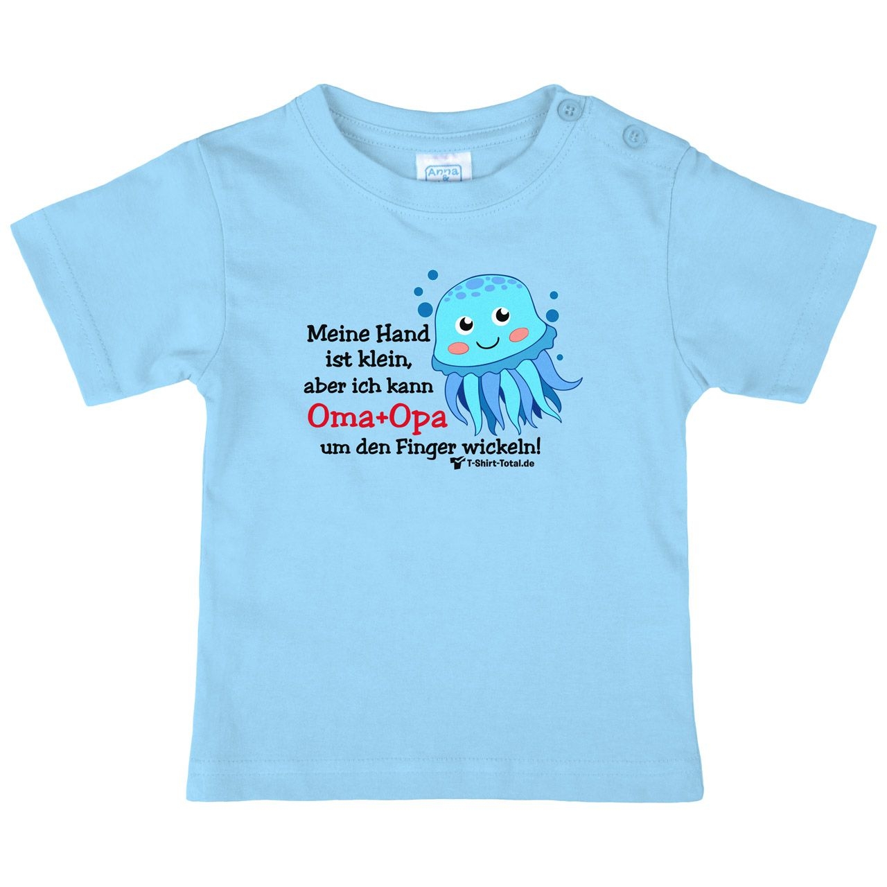 Kleine Hand Oma Opa Octopus Kinder T-Shirt hellblau 68 / 74
