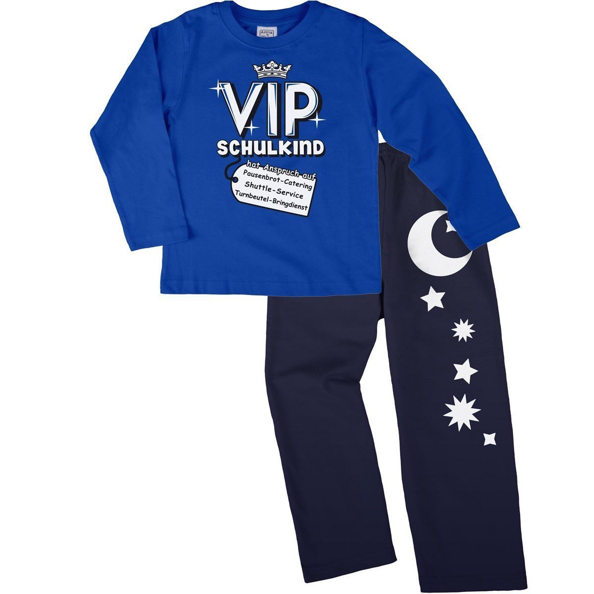 VIP Schulkind Pyjama Set royal / navy 122 / 128