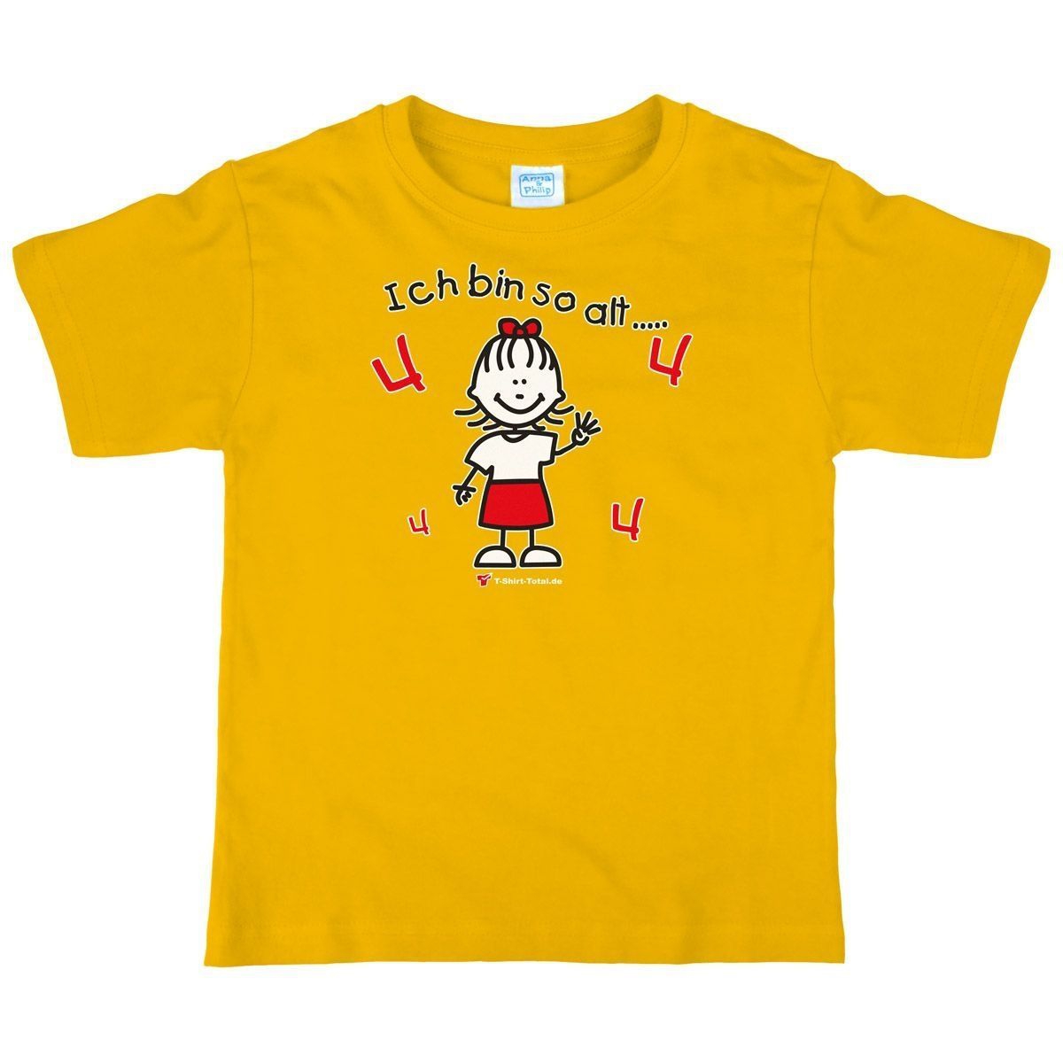 Mädchen so alt 4 Kinder T-Shirt gelb 104