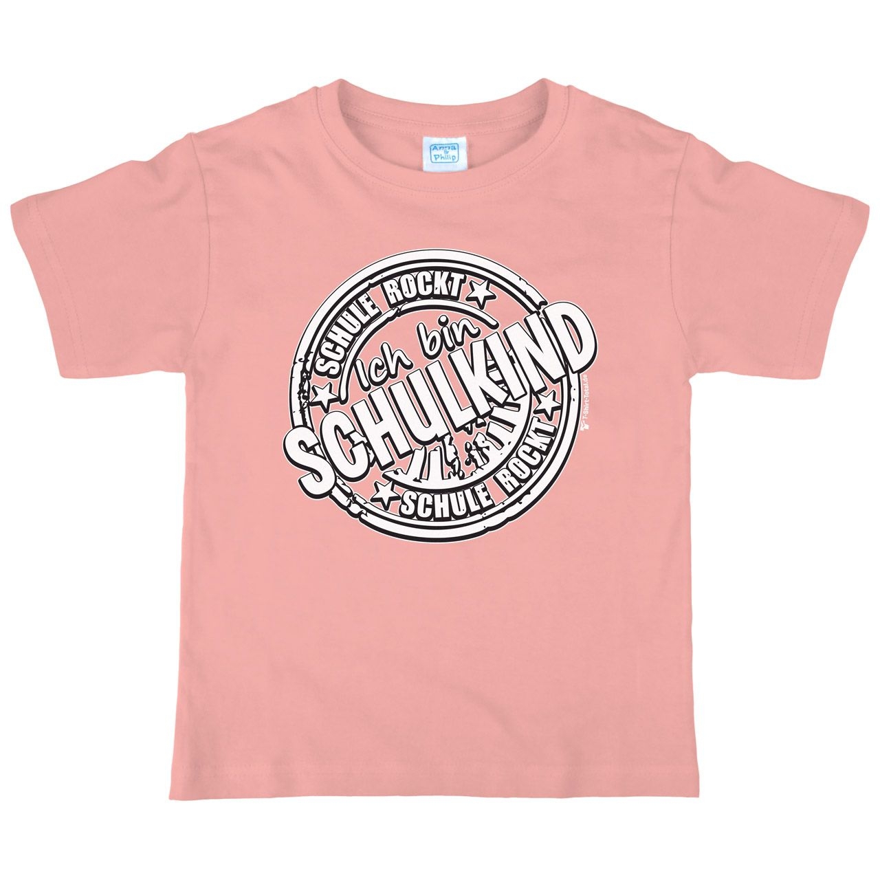 Schule rockt Kinder T-Shirt mit Namen rosa 122 / 128