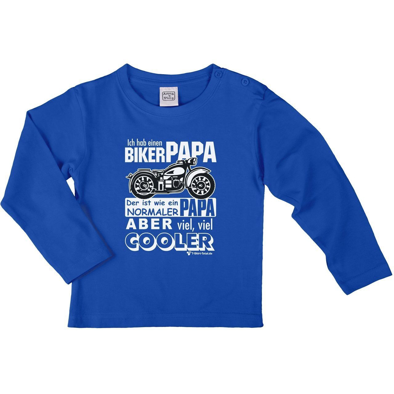 Biker Papa Kinder Langarm Shirt royal 134 / 140