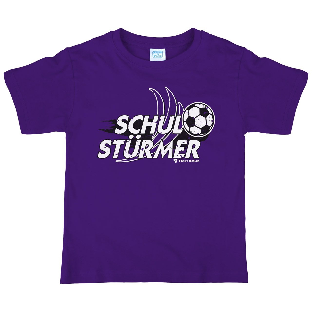 Schulstürmer Kinder T-Shirt mit Namen lila 122 / 128