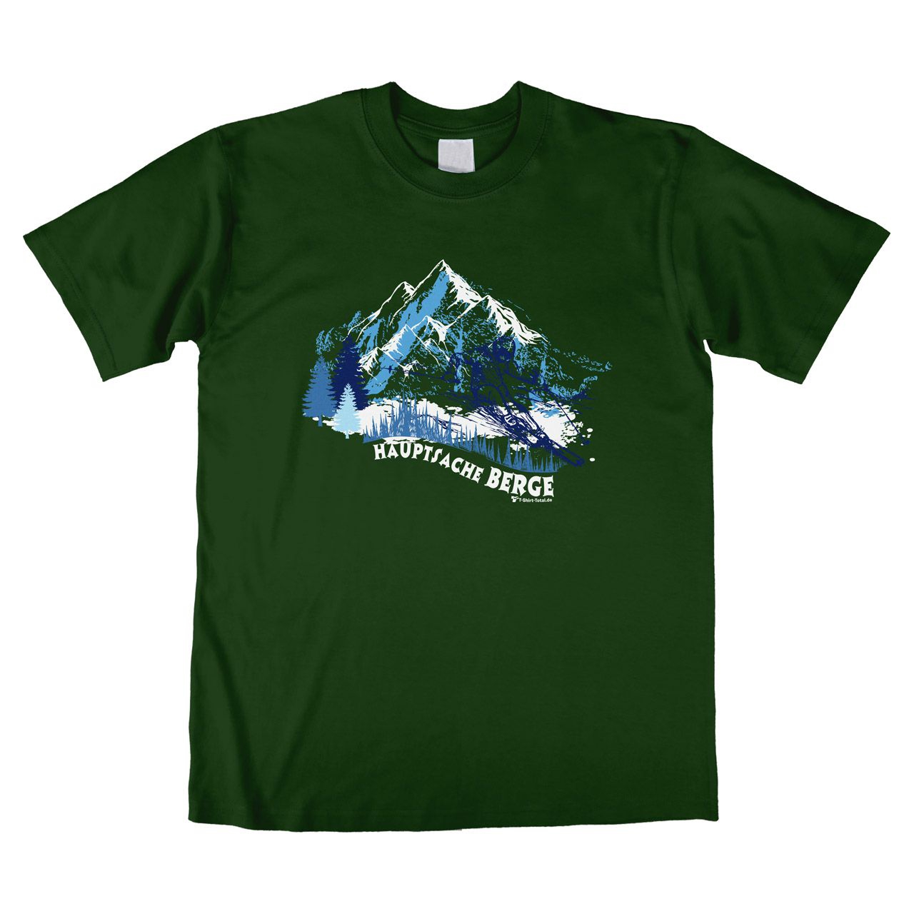 Hauptsache Berge Unisex T-Shirt dunkelgrün Medium