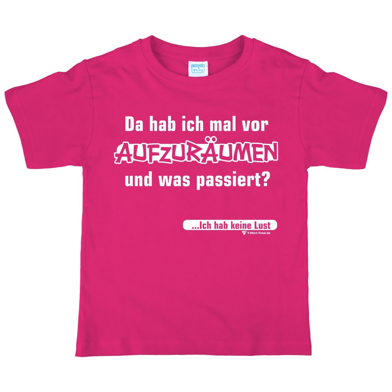 Aufzuräumen Kinder T-Shirt pink 134 / 140