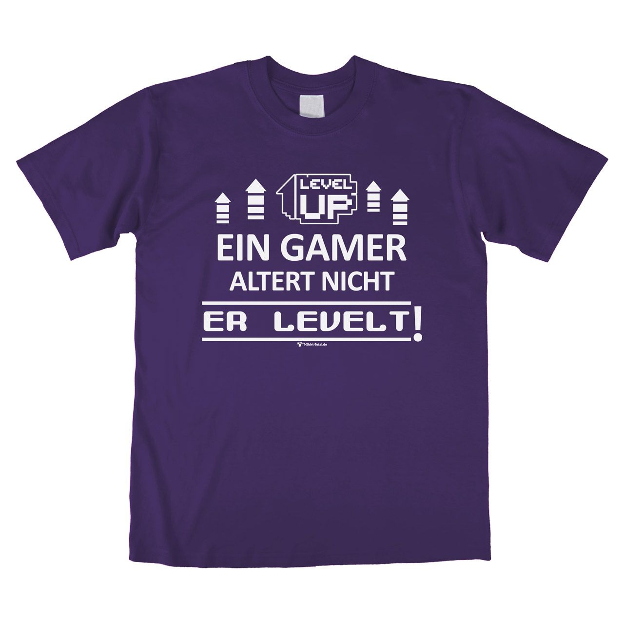 Ein Gamer levelt Unisex T-Shirt lila Medium