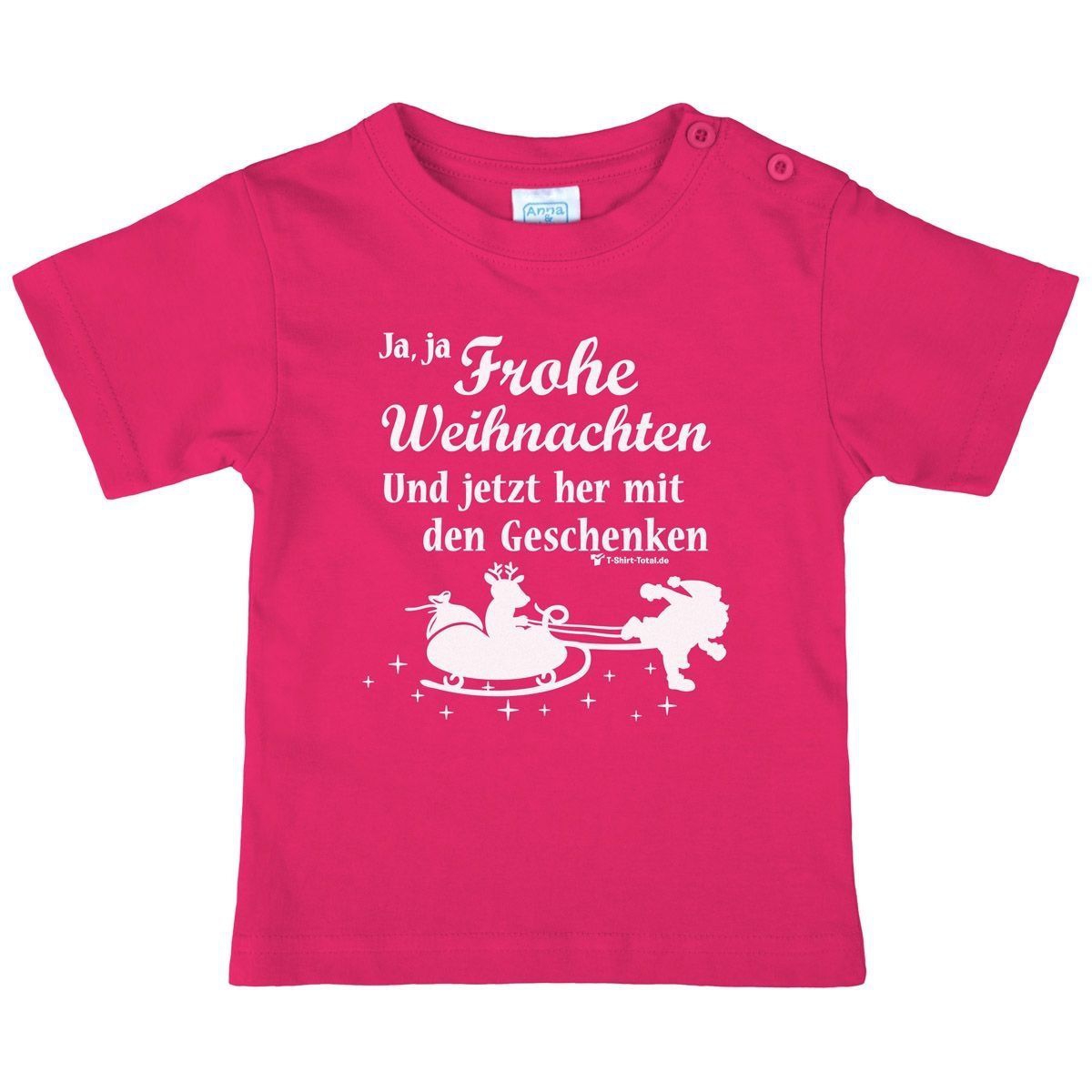 Ja ja Frohe Weihnachten Kinder T-Shirt pink 98