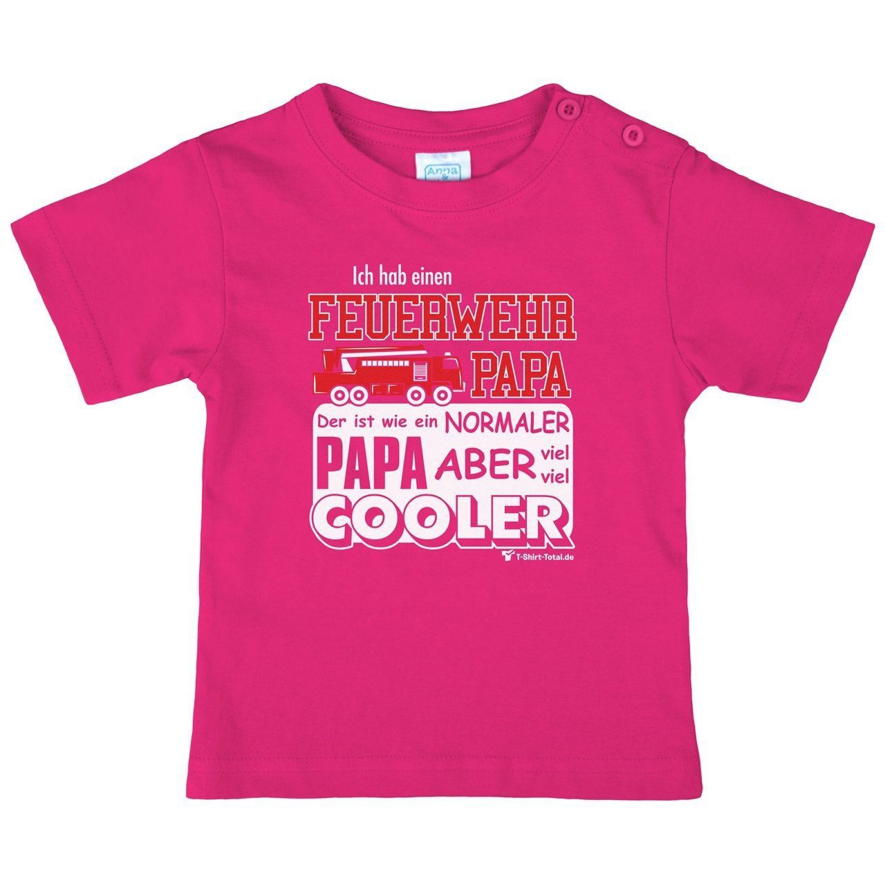 Feuerwehr Papa Kinder T-Shirt pink 104