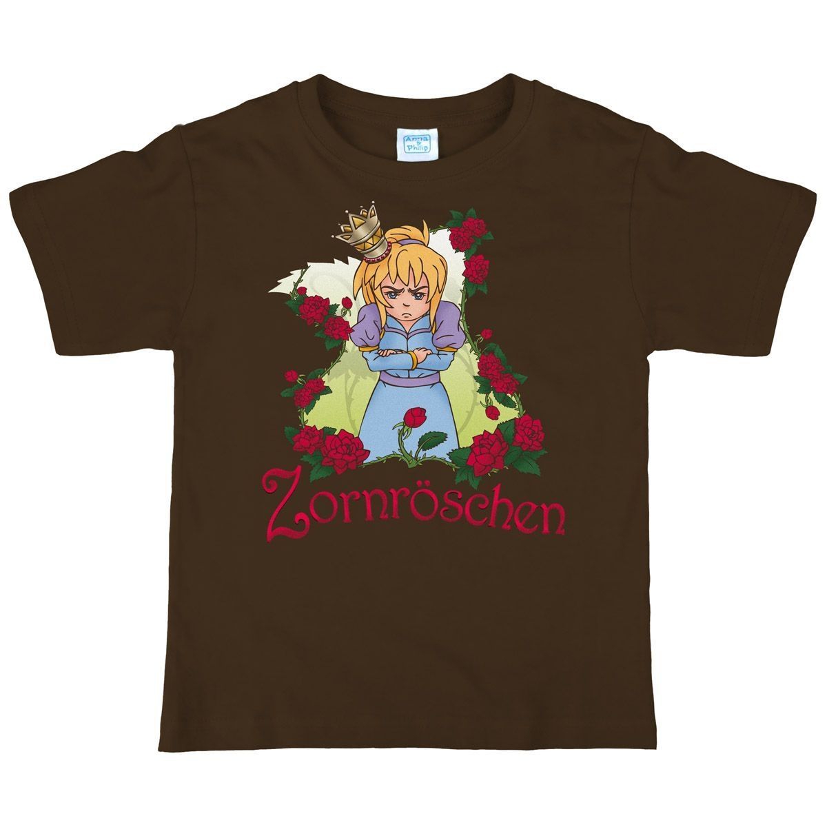 Zornröschen Kinder T-Shirt braun 122 / 128