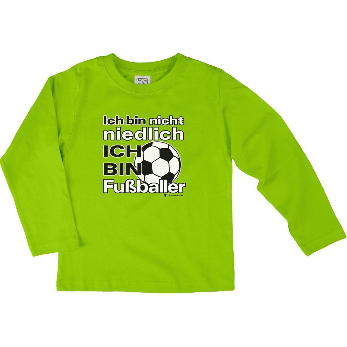 Niedlich Fußballer Kinder Langarm Shirt hellgrün 104