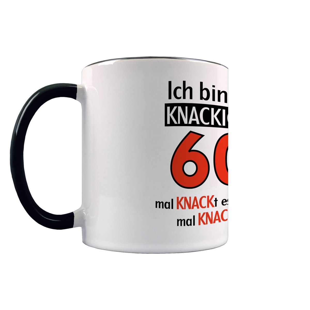 Knackiger 60er Tasse schwarz / weiß