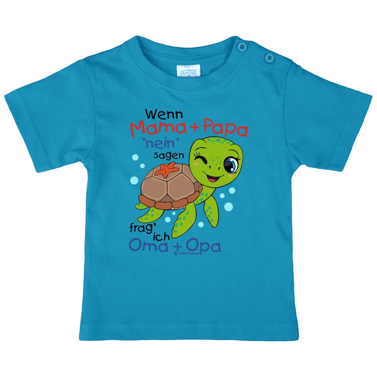 Wenn Mama und Papa nein sagen Schildkröte Kinder T-Shirt türkis 98