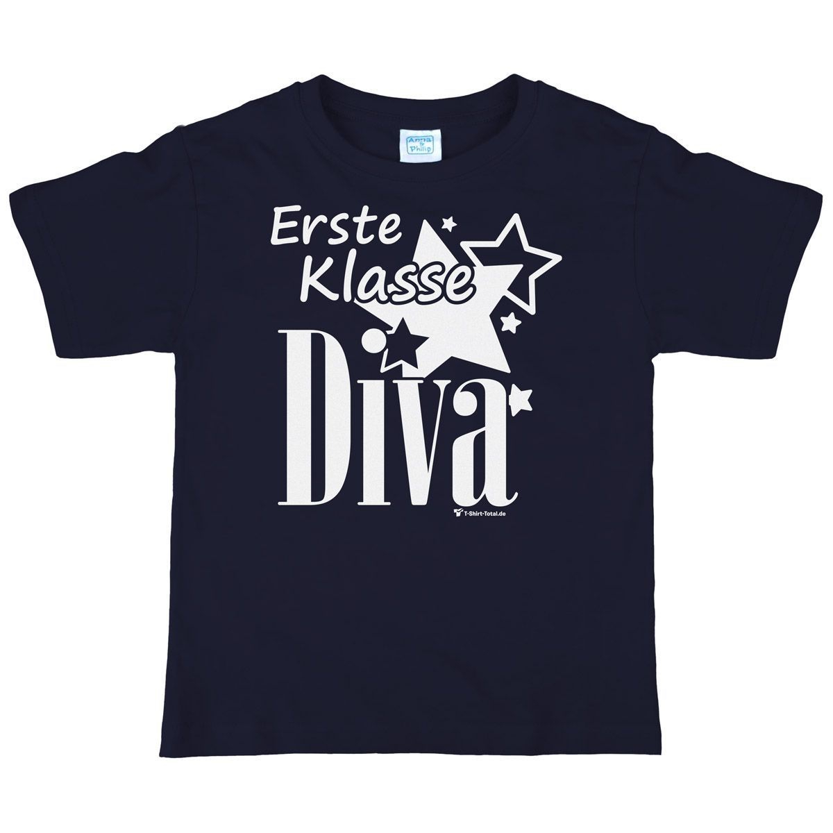 Erste Klasse Diva Kinder T-Shirt navy 122 / 128