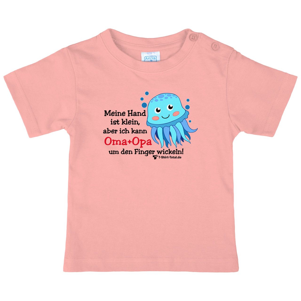 Kleine Hand Oma Opa Octopus Kinder T-Shirt rosa 68 / 74