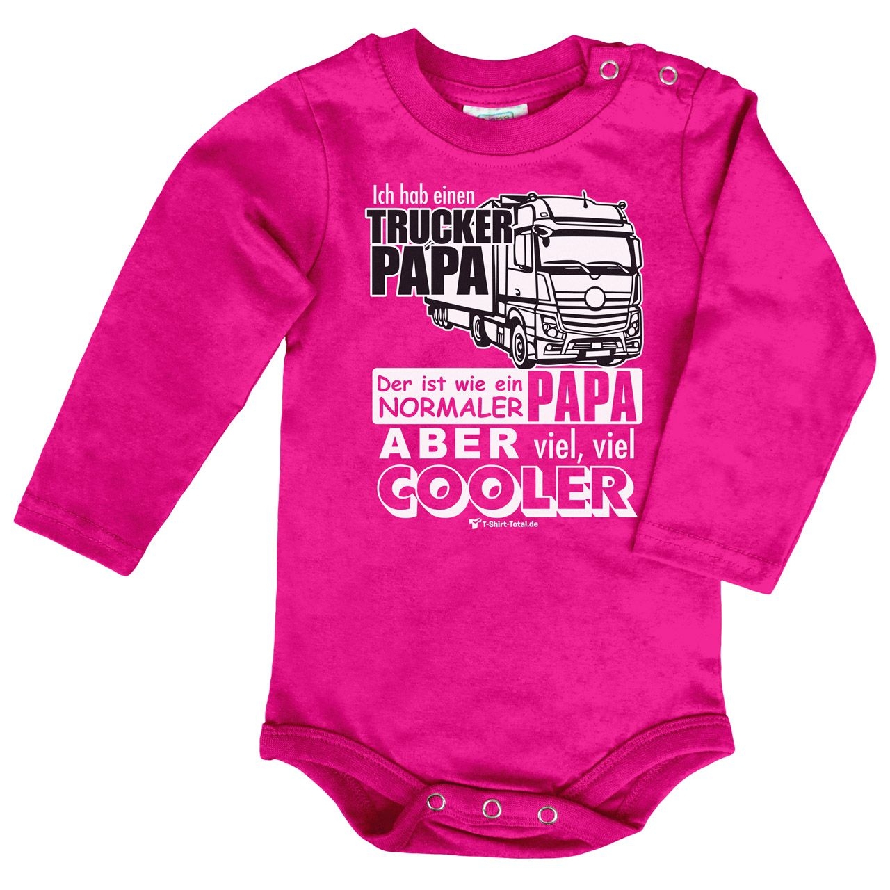 Trucker Papa Löwe Baby Body Langarm pink 80 / 86