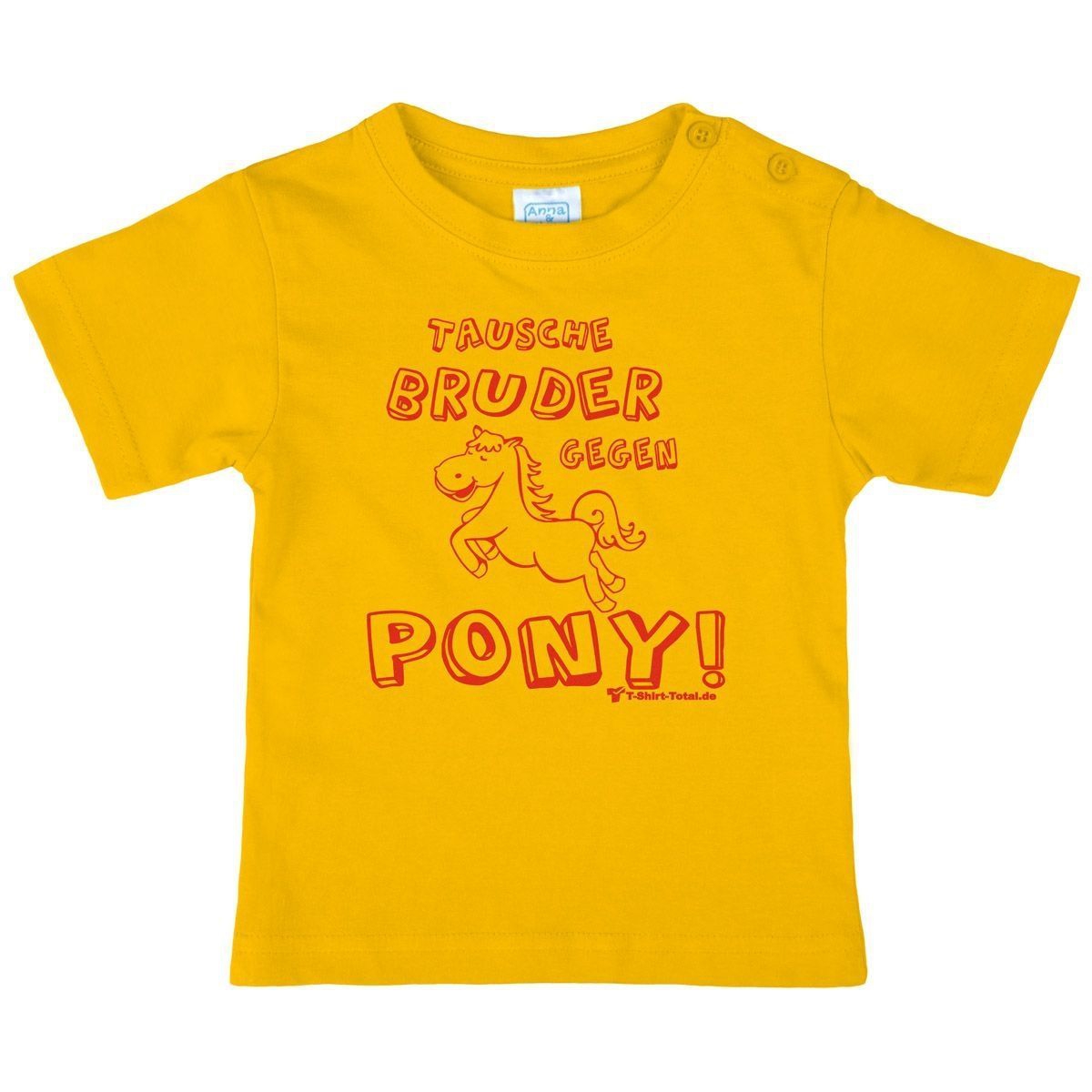 Tausche Bruder gegen Pony Kinder T-Shirt gelb 80 / 86