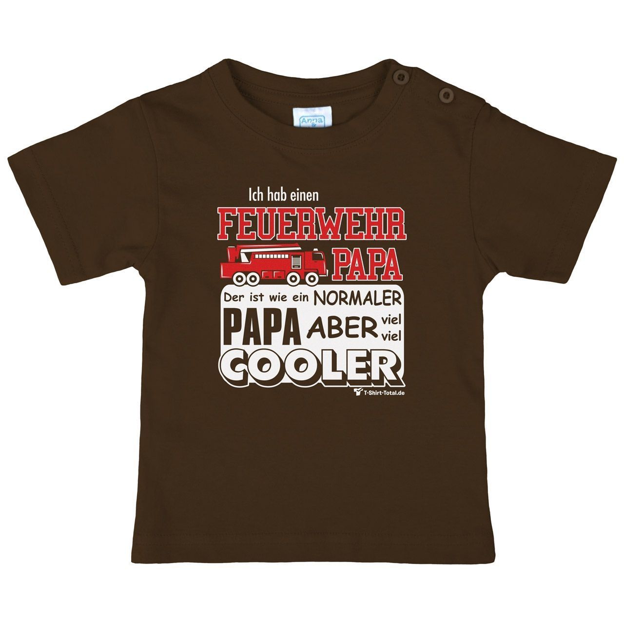Feuerwehr Papa Kinder T-Shirt braun 98