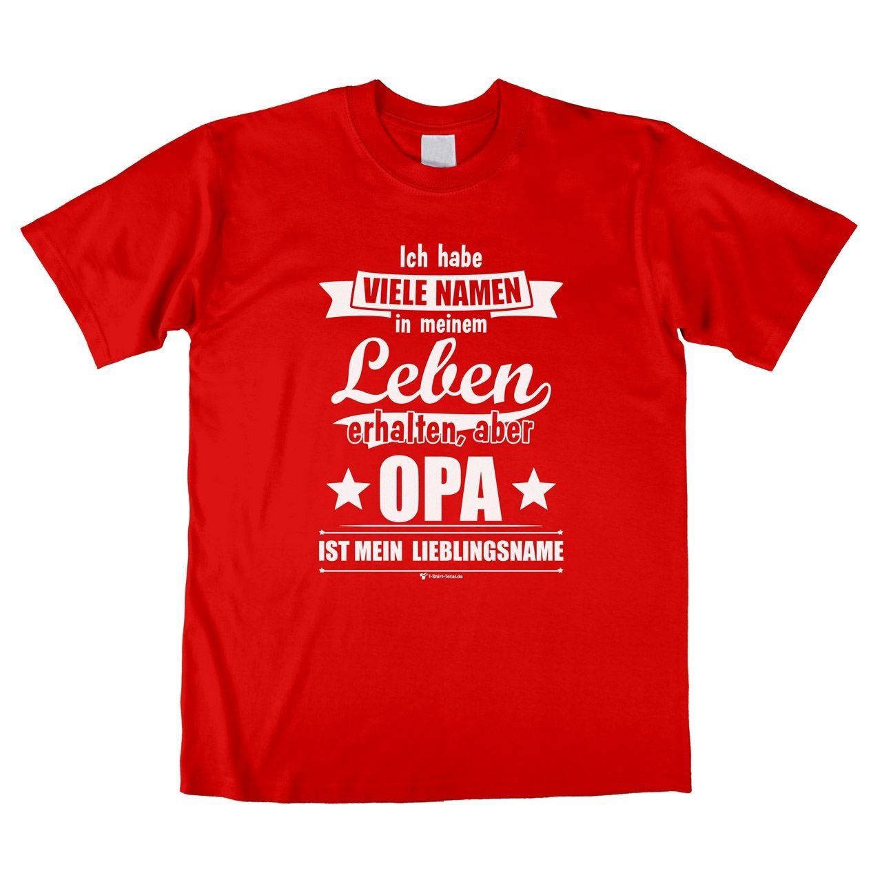 Lieblingsname Opa Unisex T-Shirt rot Large