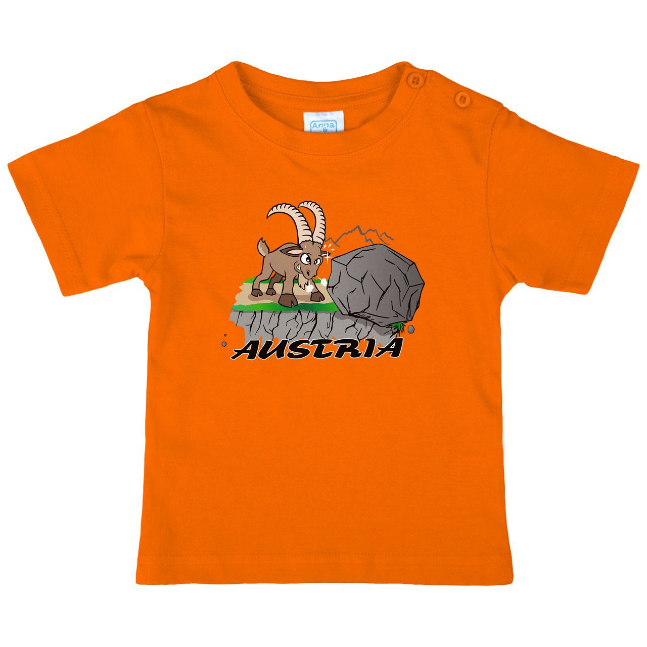 Kleiner Steinbock Felsen Austria Kinder T-Shirt orange 110 / 116