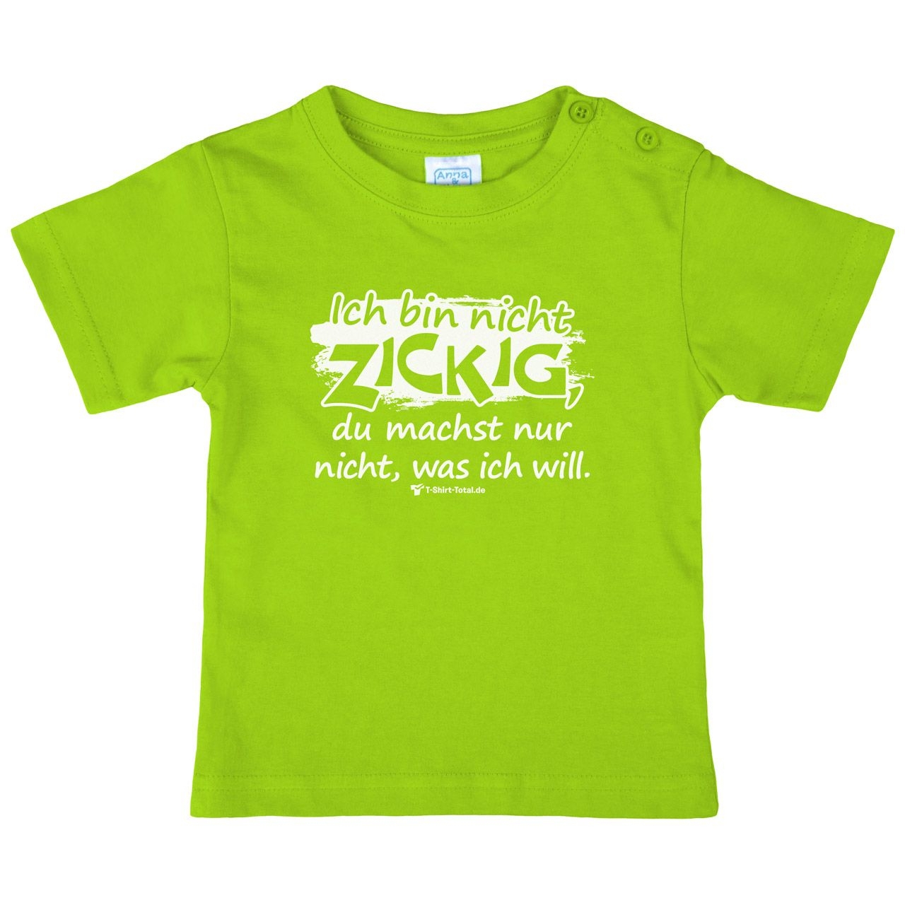 Bin nicht zickig Kinder T-Shirt hellgrün 92