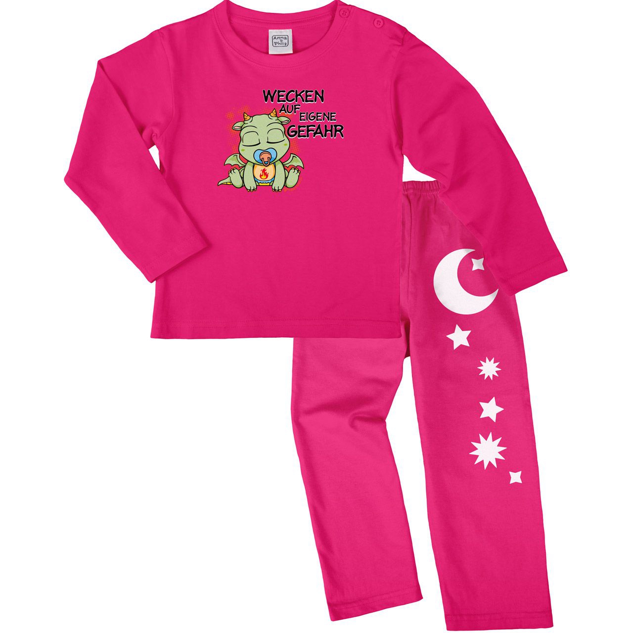 Drachen wecken Pyjama Set pink / pink 68 / 74
