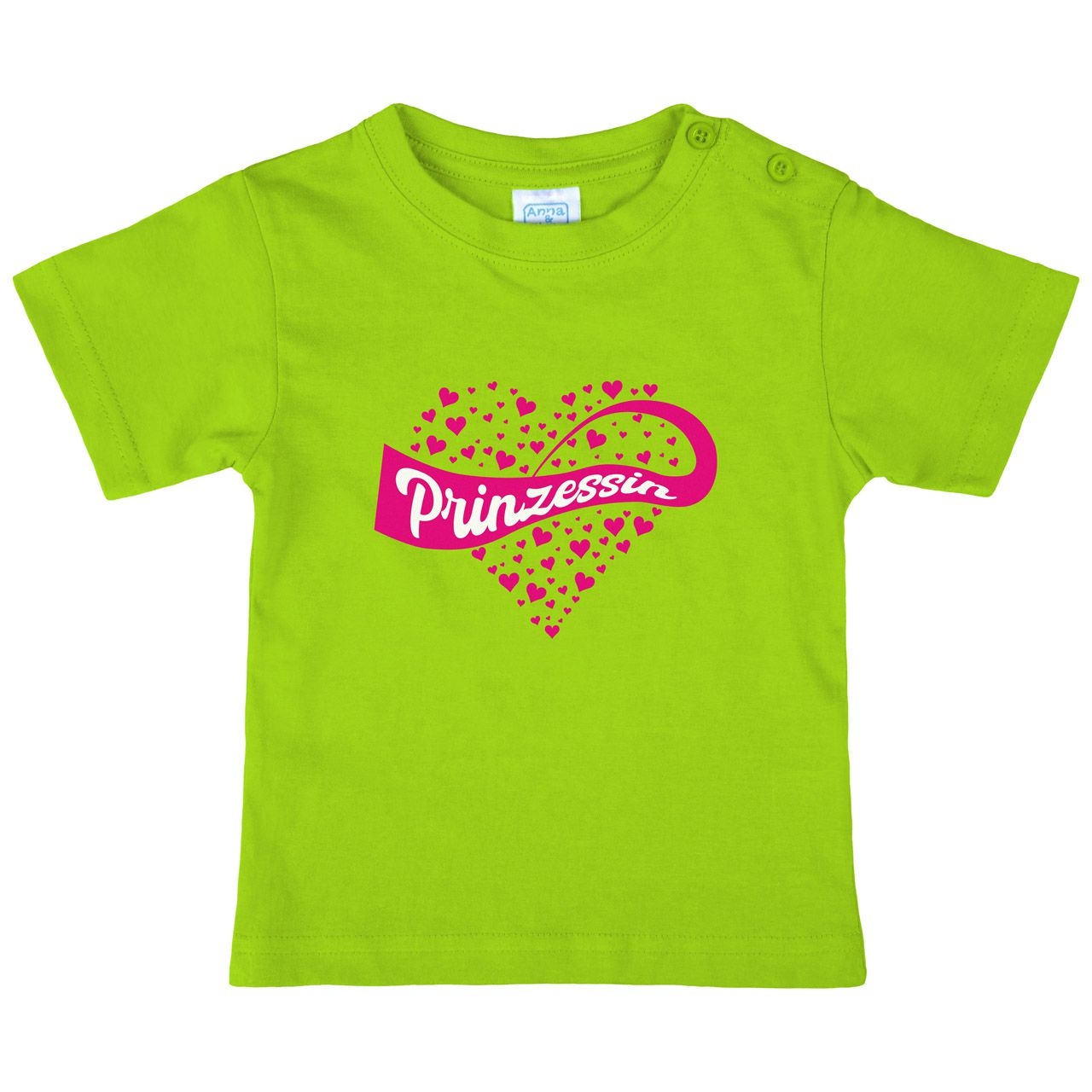 Prinzessin Herzen Kinder T-Shirt hellgrün 68 / 74