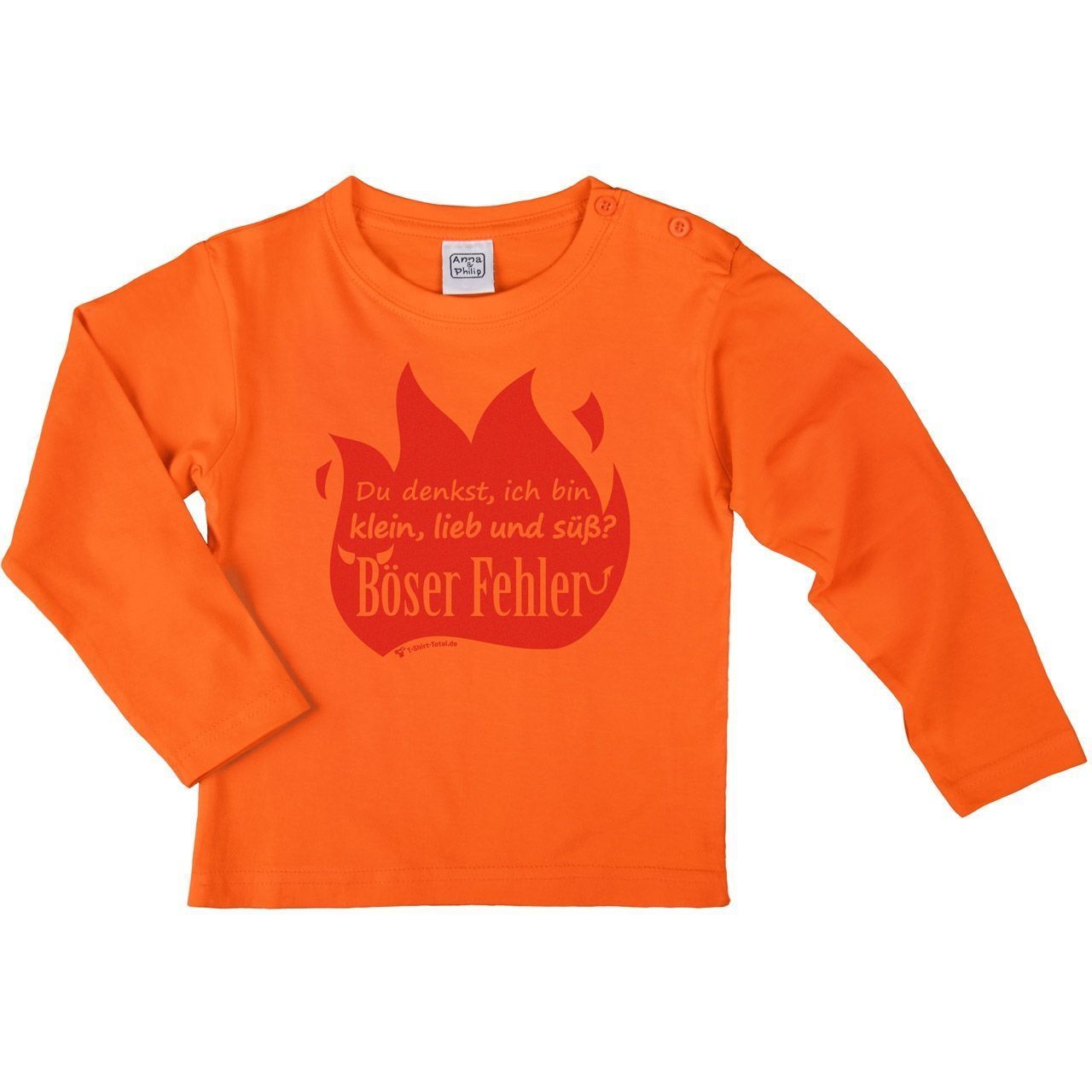 Böser Fehler Kinder Langarm Shirt orange 134 / 140