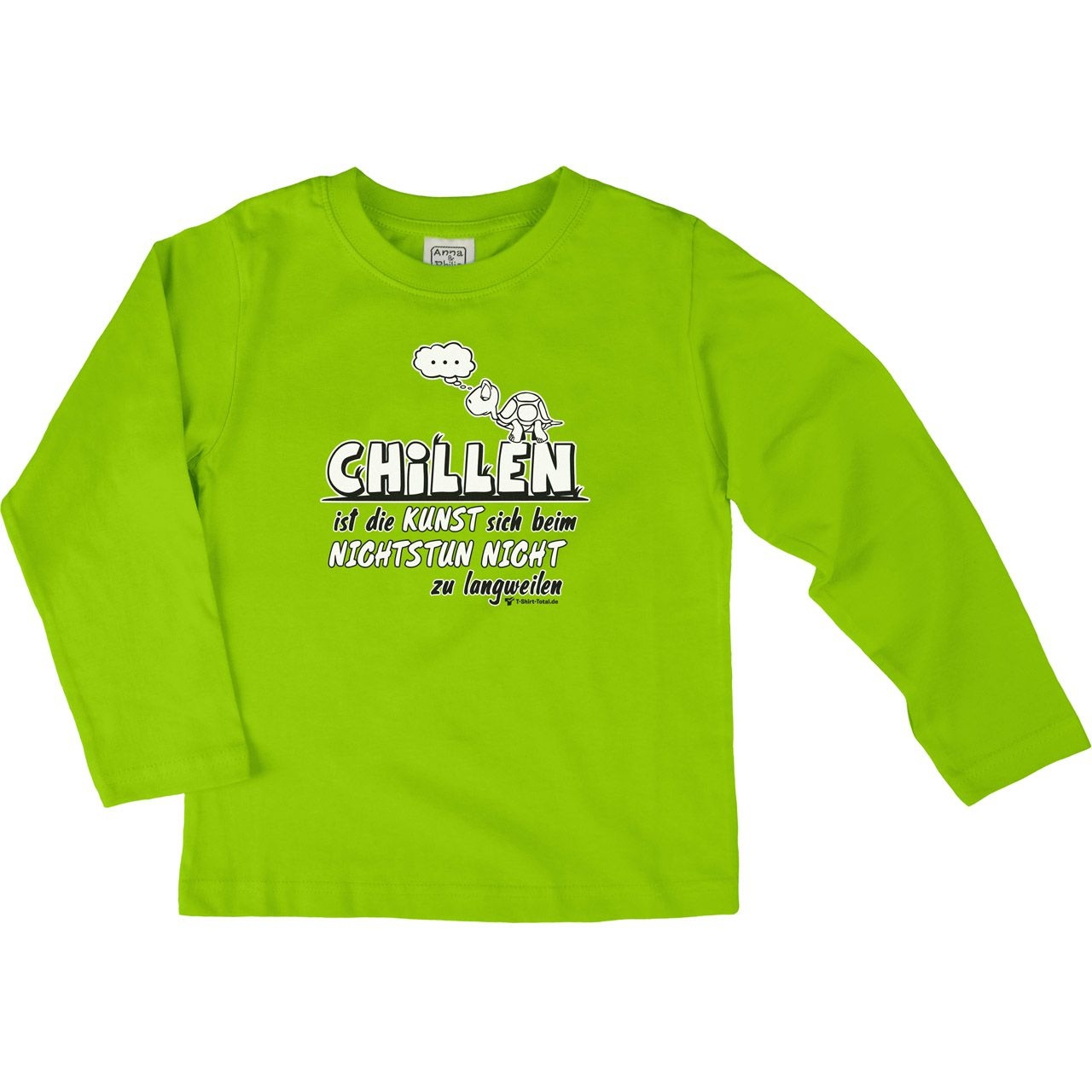Chillen Kinder Langarm Shirt hellgrün 134 / 140