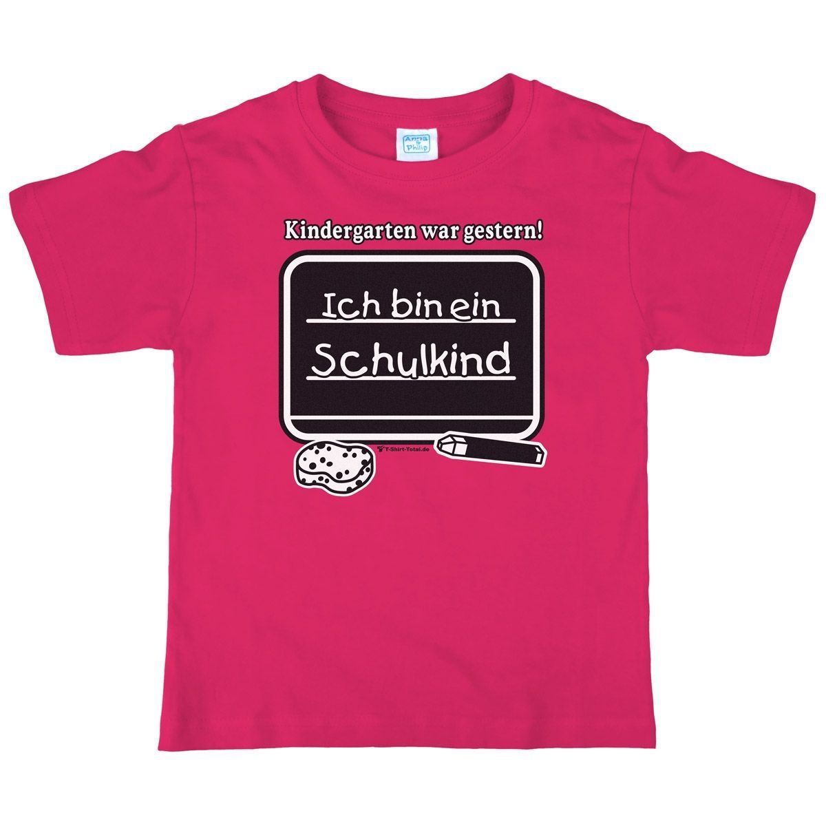 Kindergarten war gestern Kinder T-Shirt pink 122 / 128