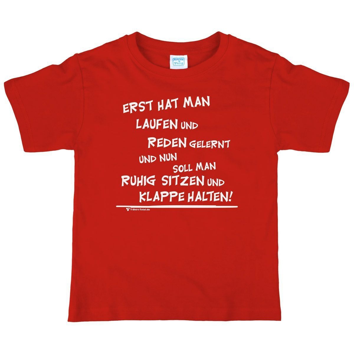 Laufen und Reden Kinder T-Shirt rot 104
