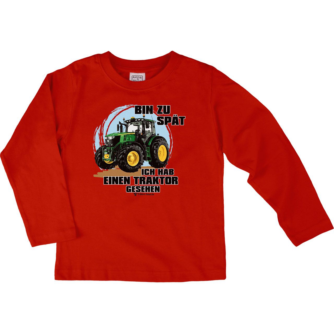 Traktor gesehen Kinder Langarm Shirt rot 110 / 116