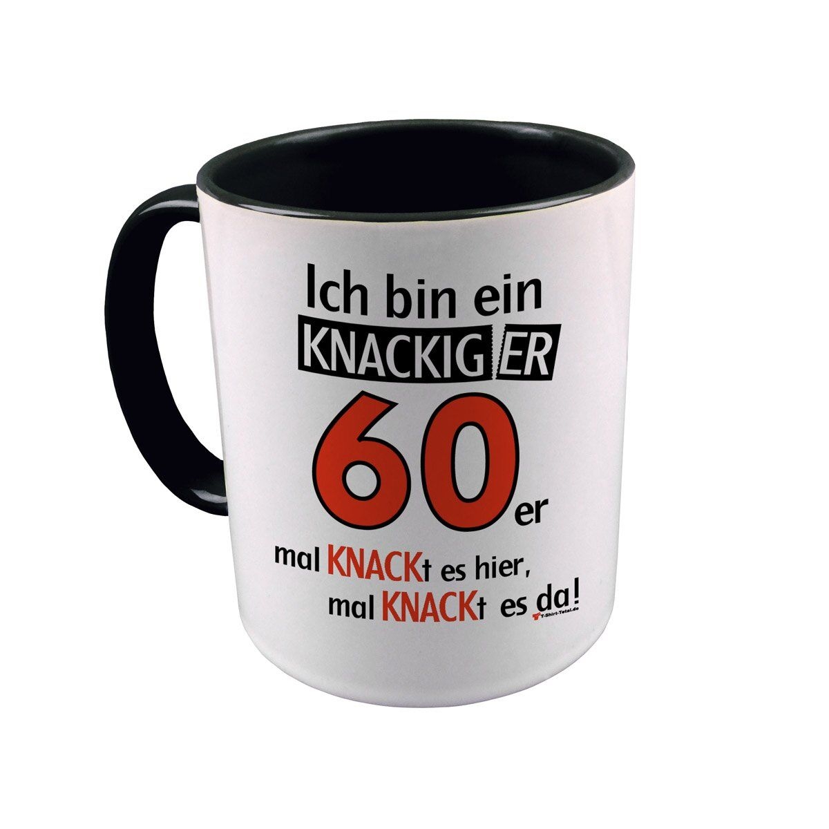 Knackiger 60er Tasse schwarz / weiß