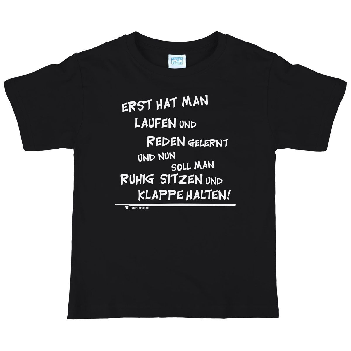 Laufen und Reden Kinder T-Shirt schwarz 104