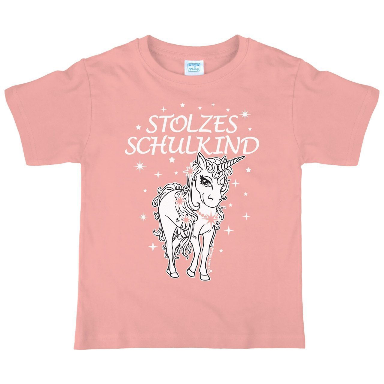 Einhorn stolzes Schulkind Kinder T-Shirt rosa 122 / 128
