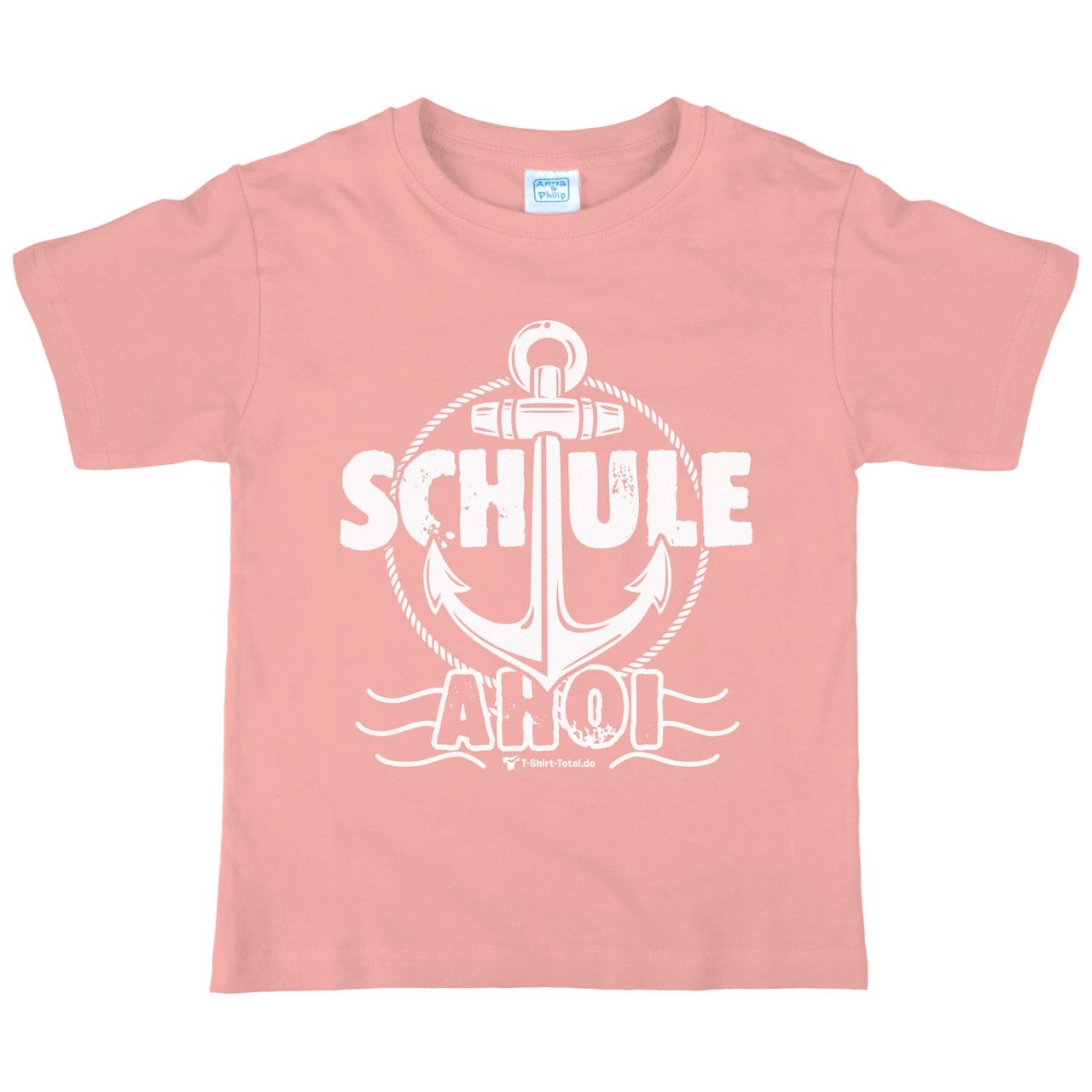 Schule Ahoi Kinder T-Shirt mit Namen rosa 122 / 128