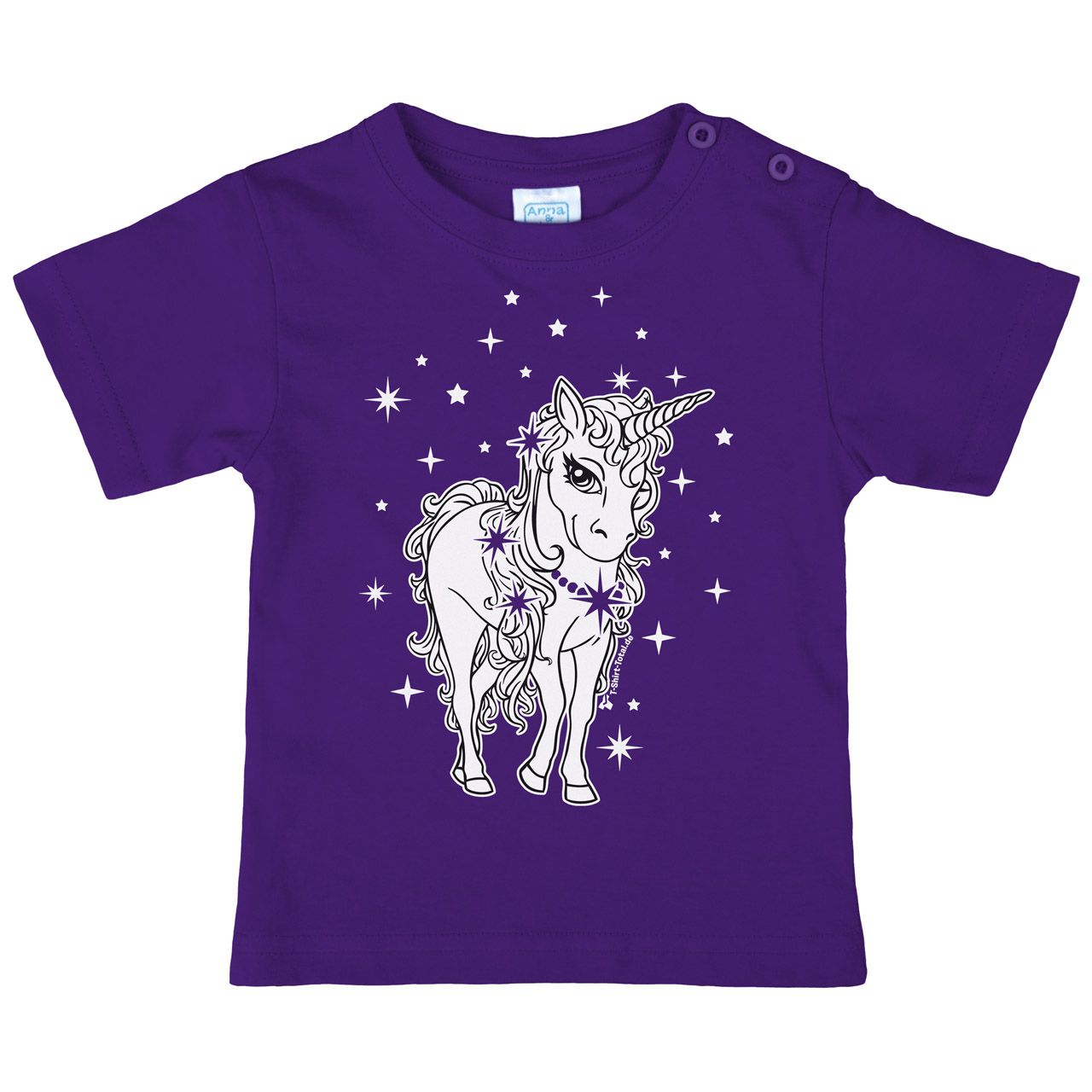 Einhorn Sterne Kinder T-Shirt lila 92