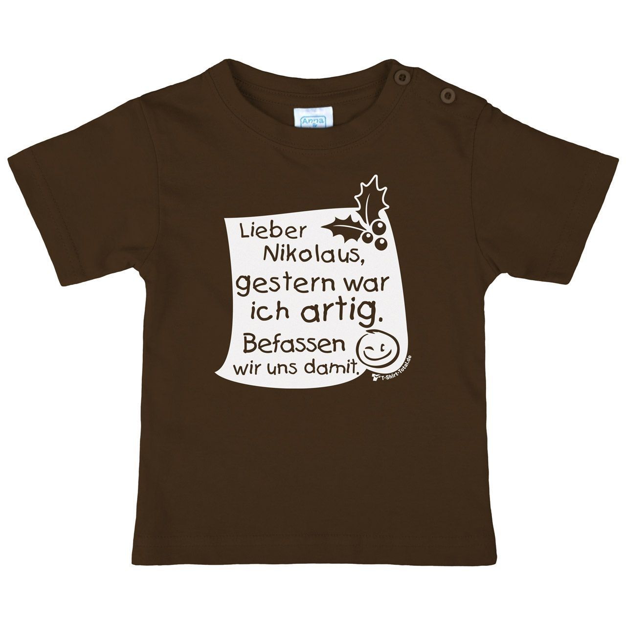 Lieber Nikolaus Kinder T-Shirt braun 98