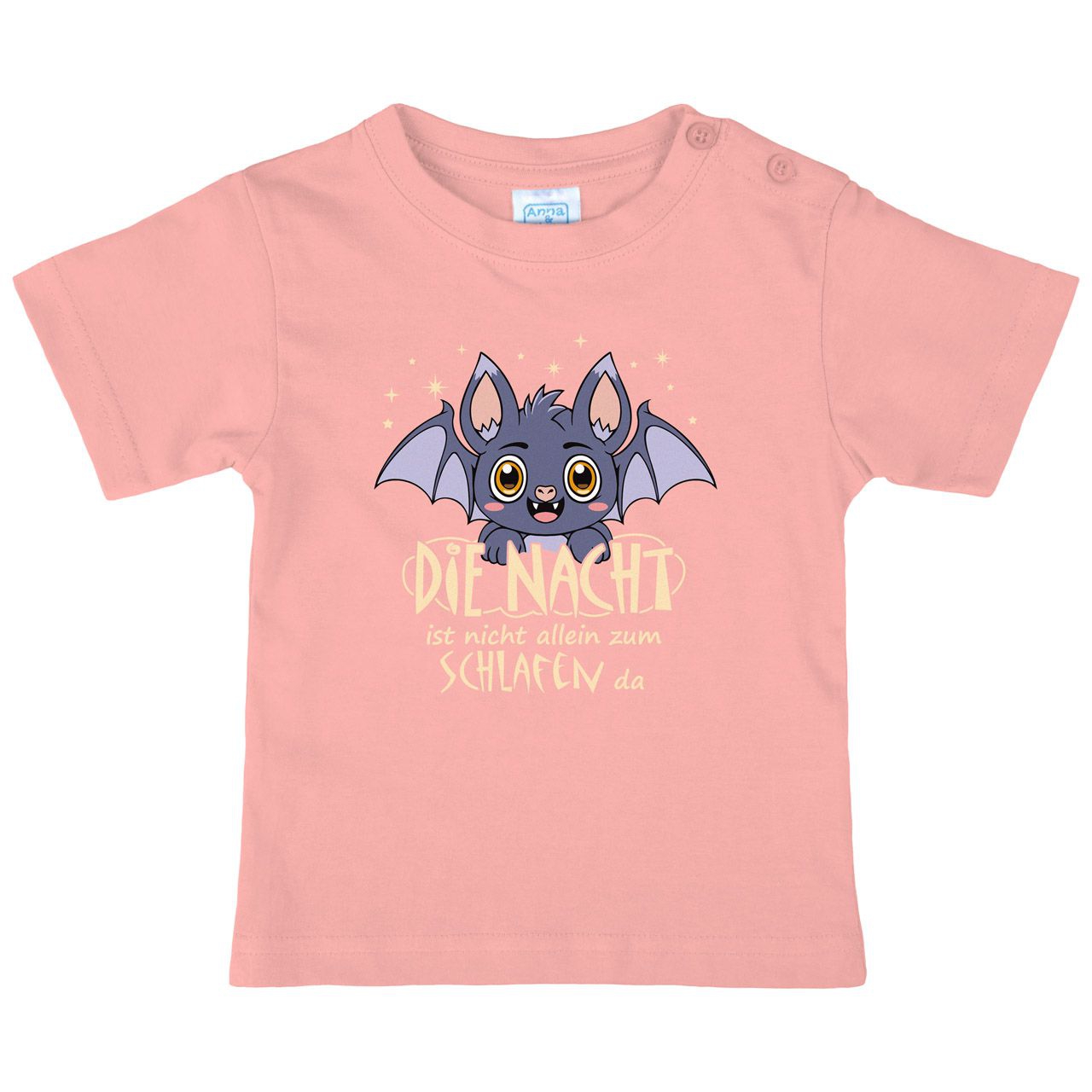 Nacht nicht zum schlafen Fledermaus Kinder T-Shirt rosa 68 / 74