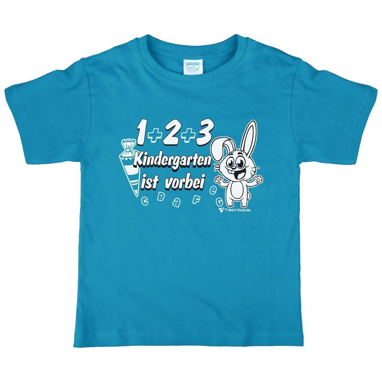 1 2 3 Kindergarten vorbei Kinder T-Shirt türkis 122 / 128