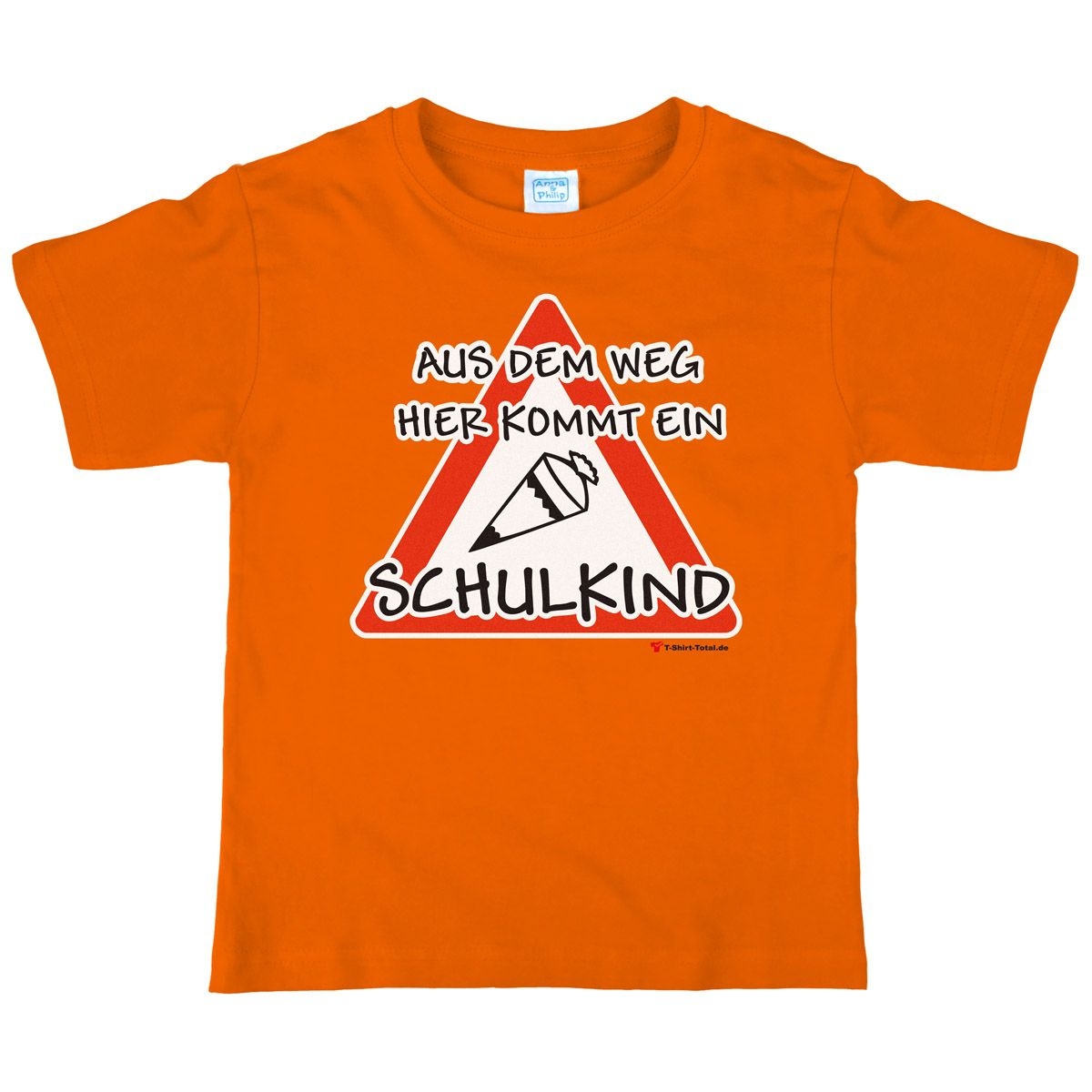 Kommt ein Schulkind Kinder T-Shirt mit Namen orange 122 / 128