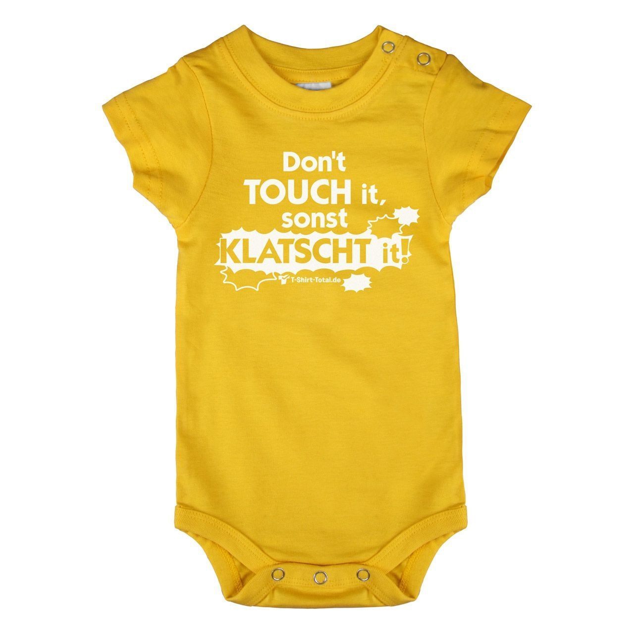 Dont touch it Baby Body Kurzarm gelb 56 / 62