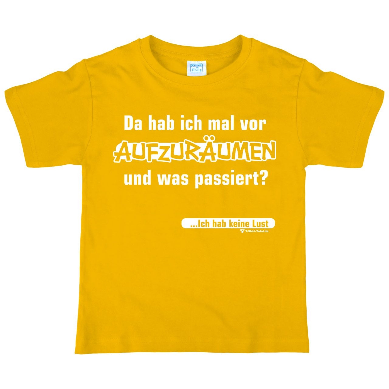Aufzuräumen Kinder T-Shirt gelb 134 / 140