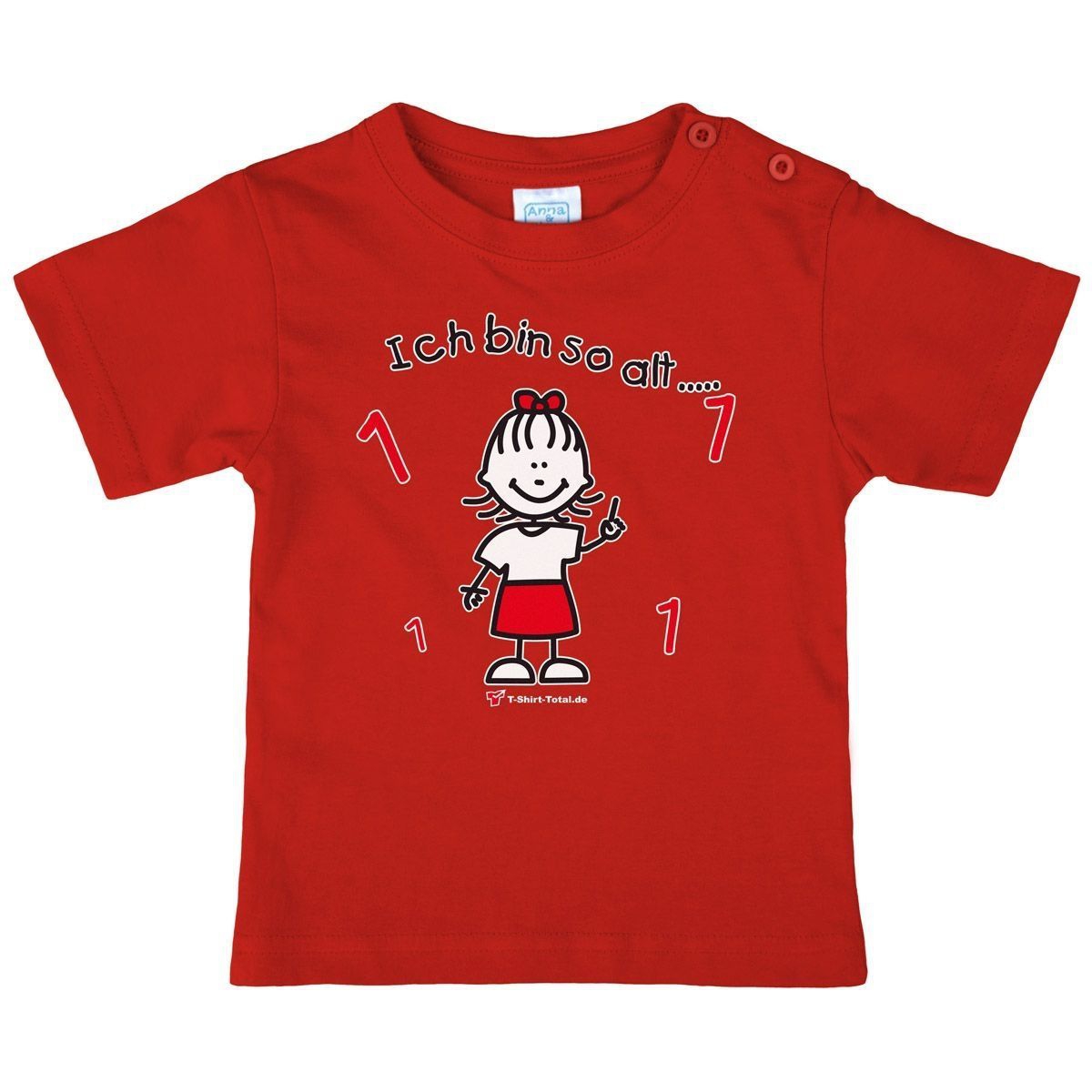 Mädchen so alt 1 Kinder T-Shirt rot 68 / 74