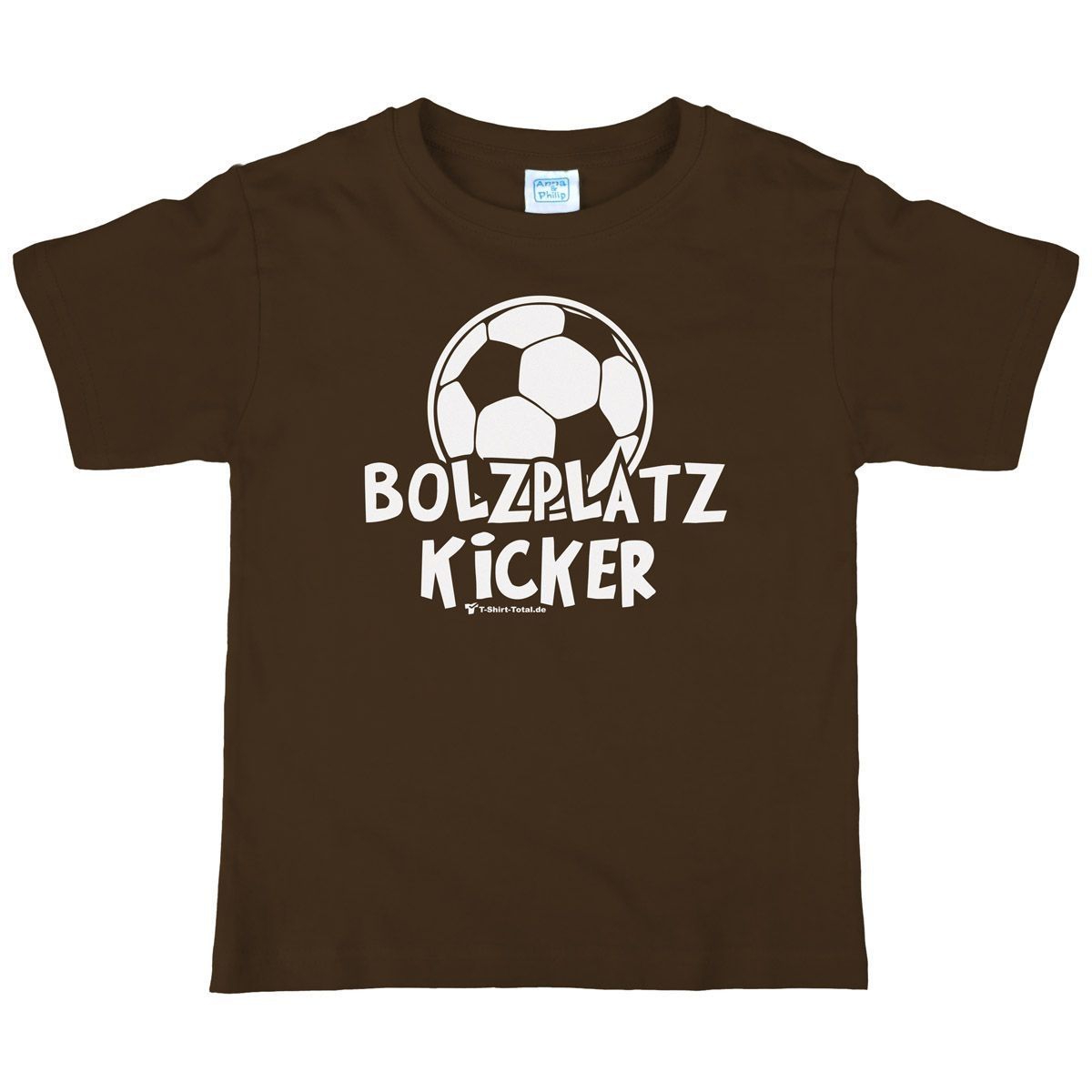 Bolzplatz Kicker Kinder T-Shirt braun 134 / 140
