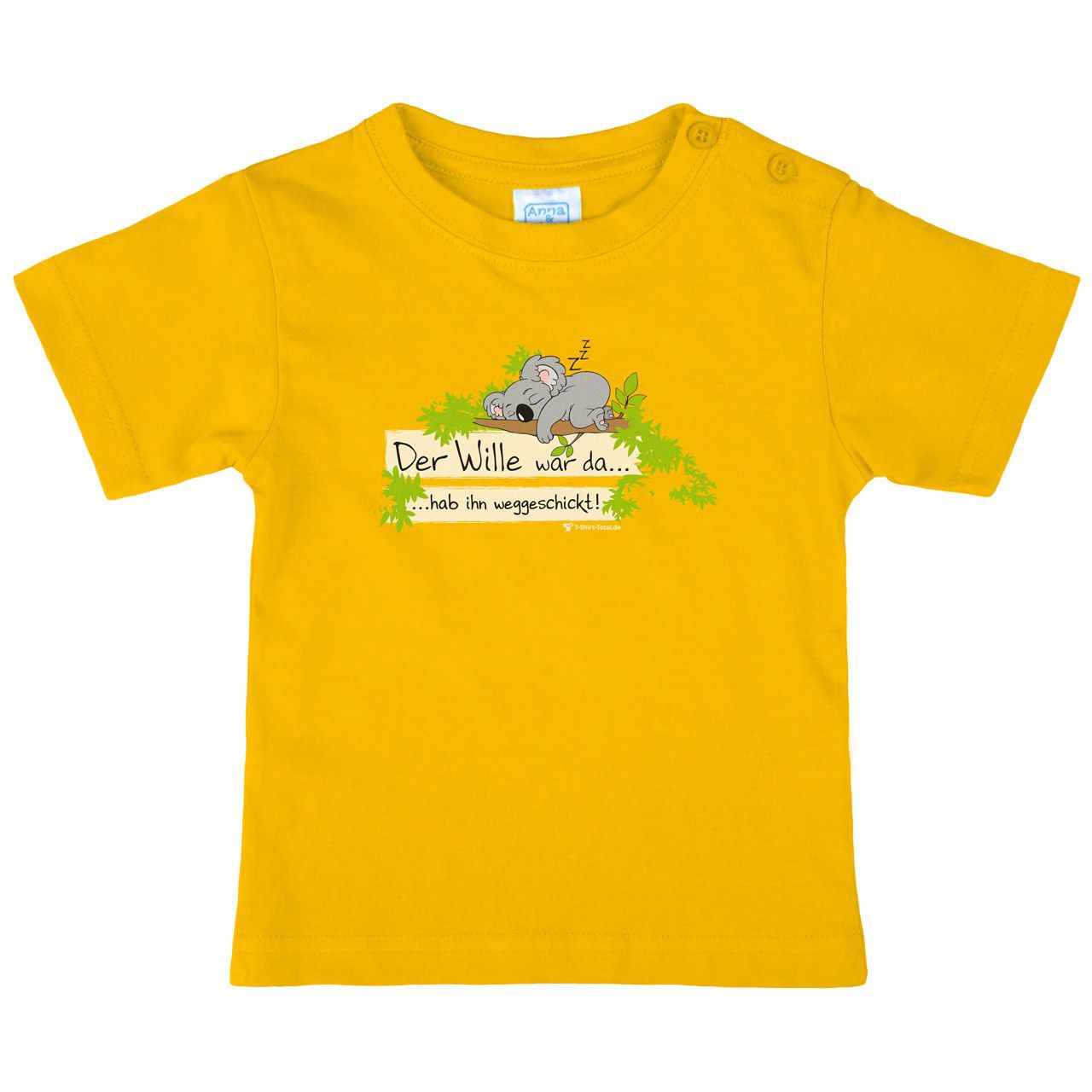 Wille war da Kinder T-Shirt gelb 122 / 128