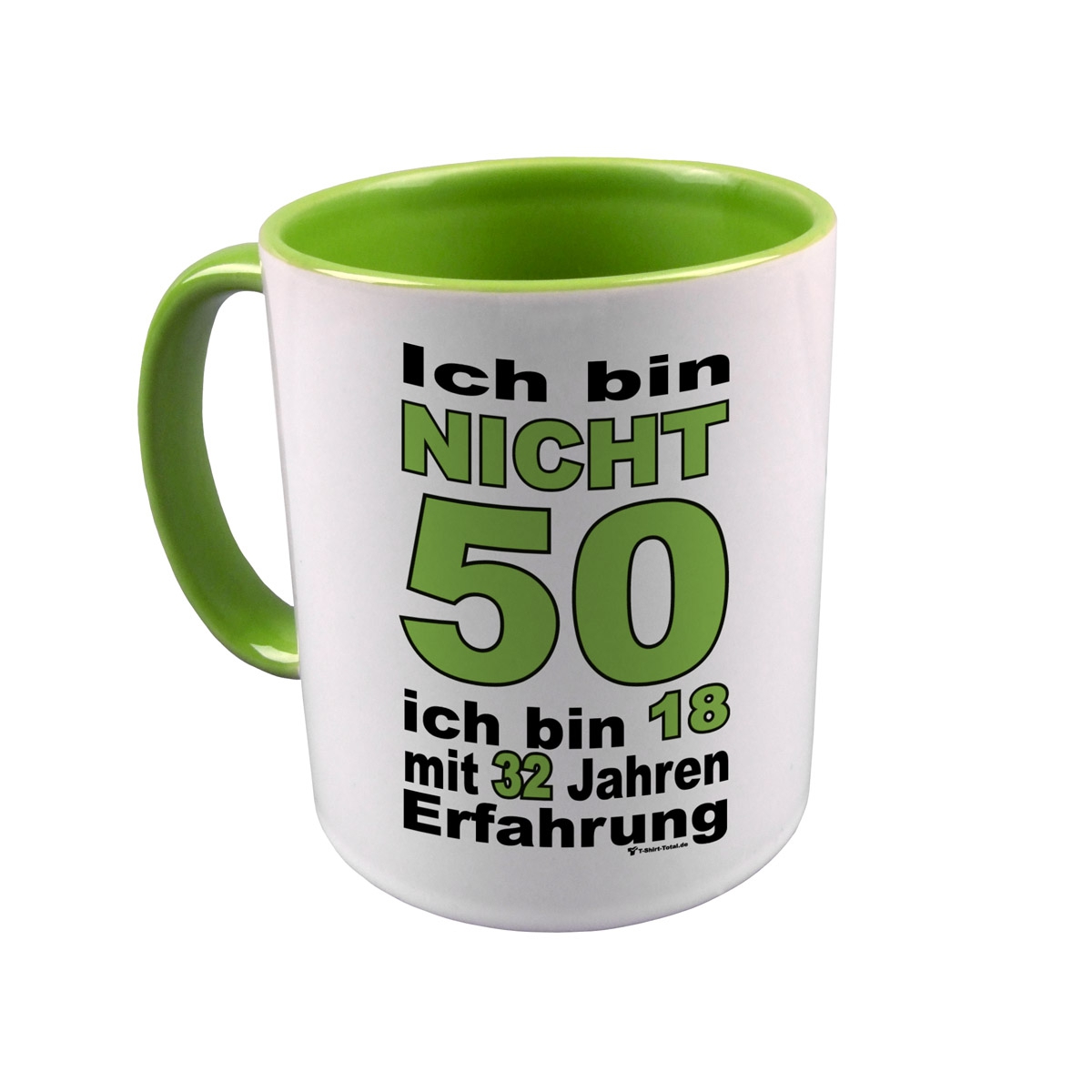 Bin nicht 50 Tasse hellgrün / weiß