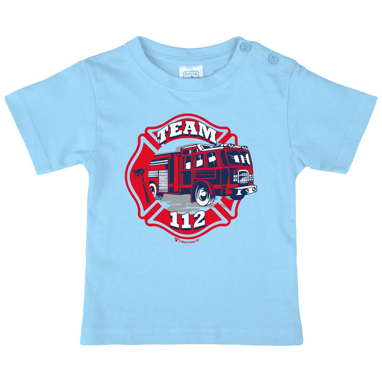 Feuerwehr Team 112 Kinder T-Shirt hellblau 110 / 116
