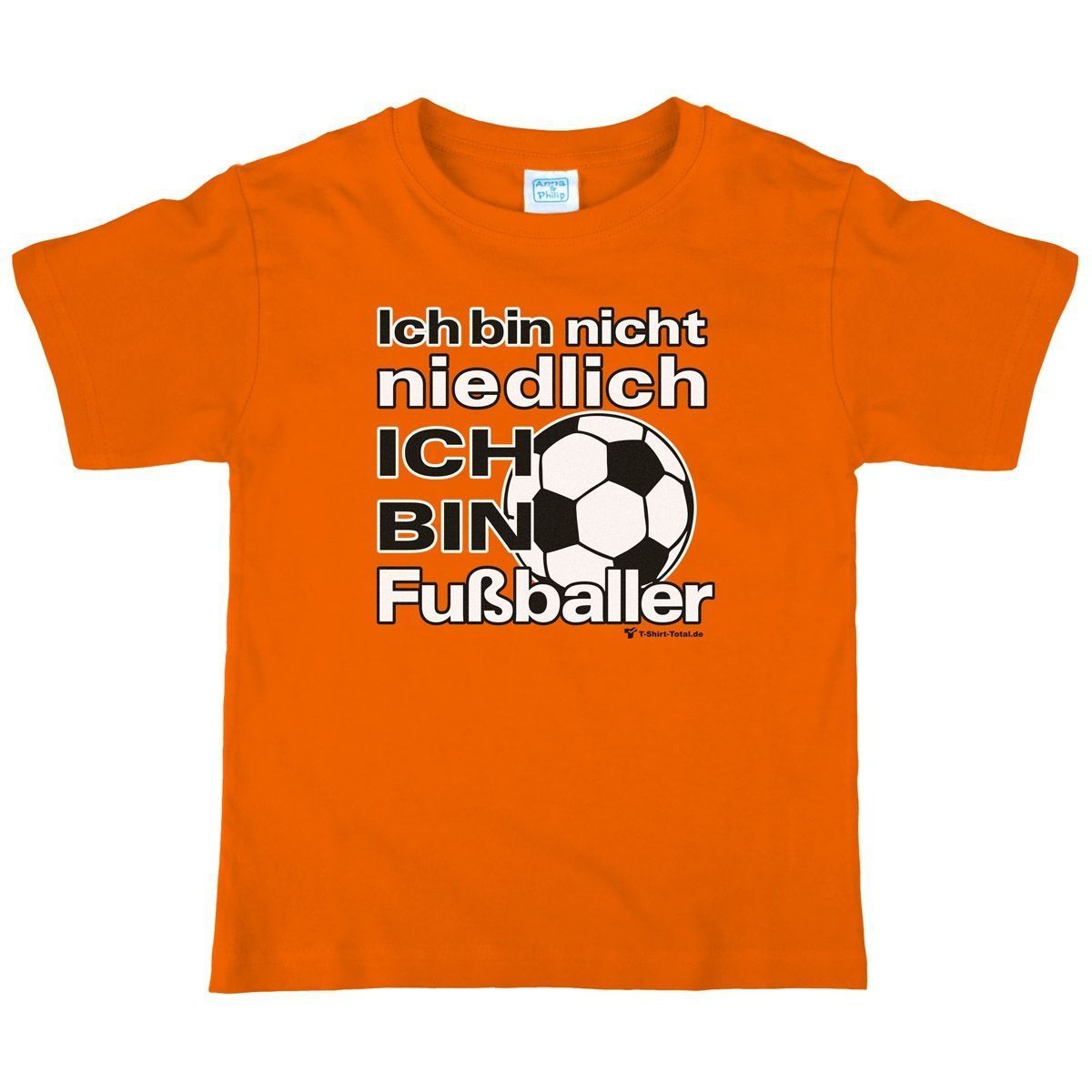 Niedlich Fußballer Kinder T-Shirt orange 110 / 116