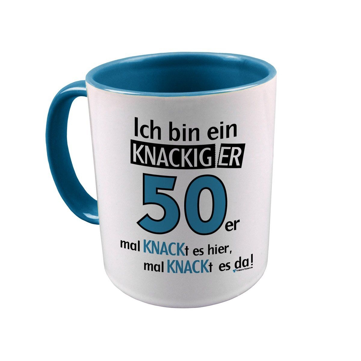 Knackiger 50er Tasse türkis / weiß