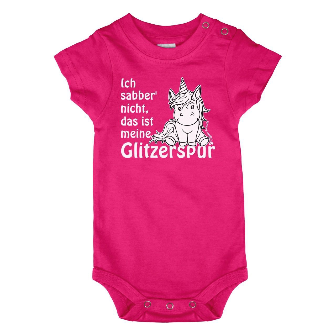 Einhorn Glitzerspur Baby Body Kurzarm pink 68 / 74